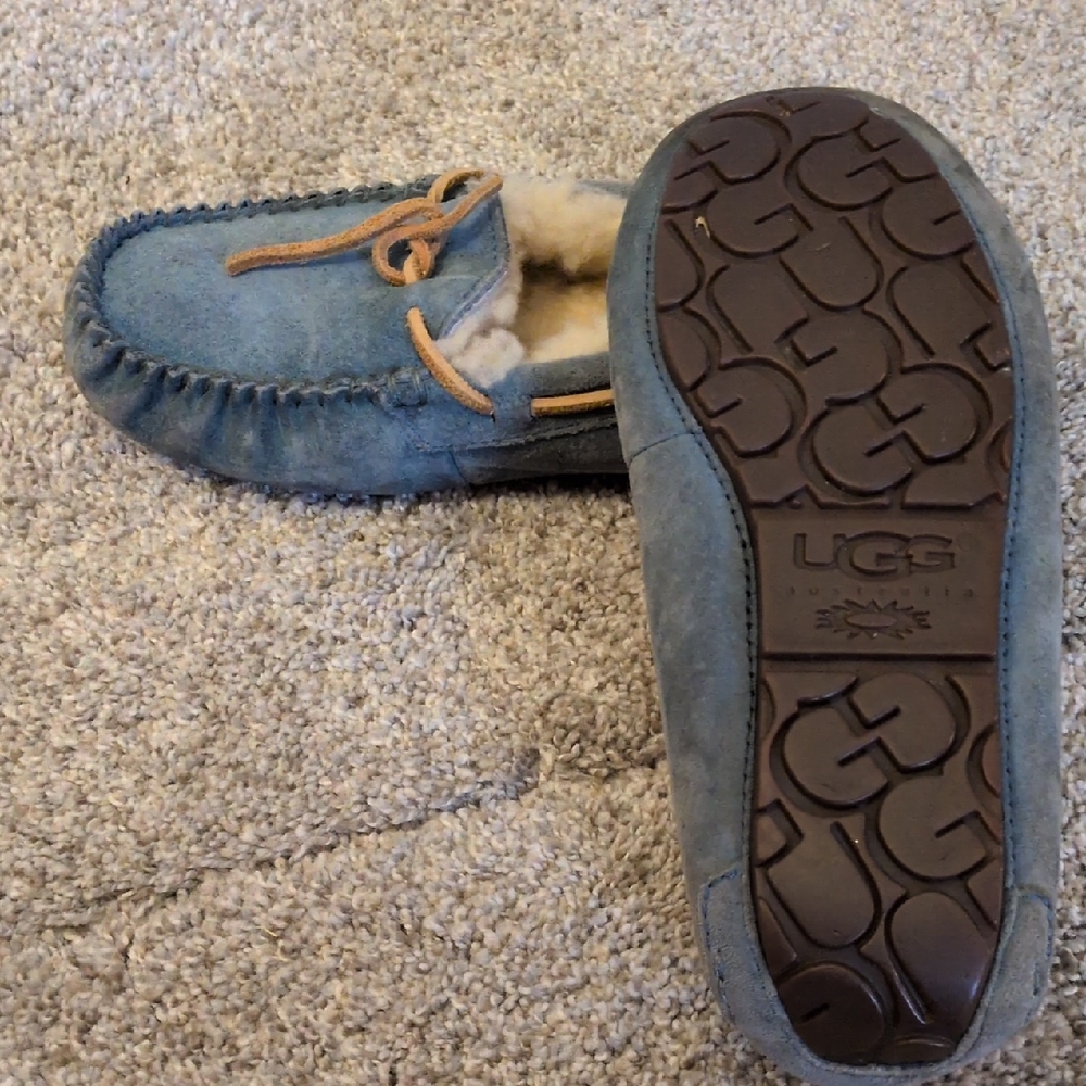 UGG  Blue Suede Moccasins